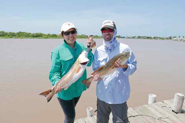 Monique Montoya and Terry Romero East Matagorda Bay28.25&quot; first redfish for Monique!26&quot; redfish for Terry