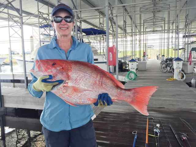 Susan Houston Rockportred snapper, caught on Salty Days