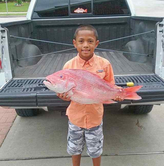 Aden Johnson Galvestonsnapper, caught on the first opening day