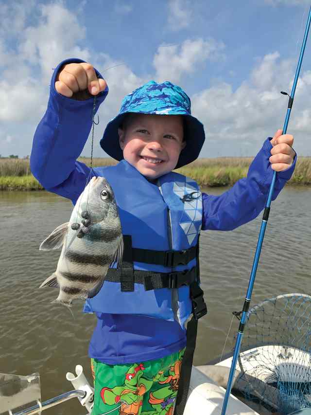 Chuck Barousse Jr. Upper Galveston Bay - black drum, first saltwater fish!