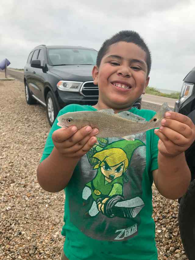 Juan Herrera Texas City Dike - first redfish! Caught on live shrimp