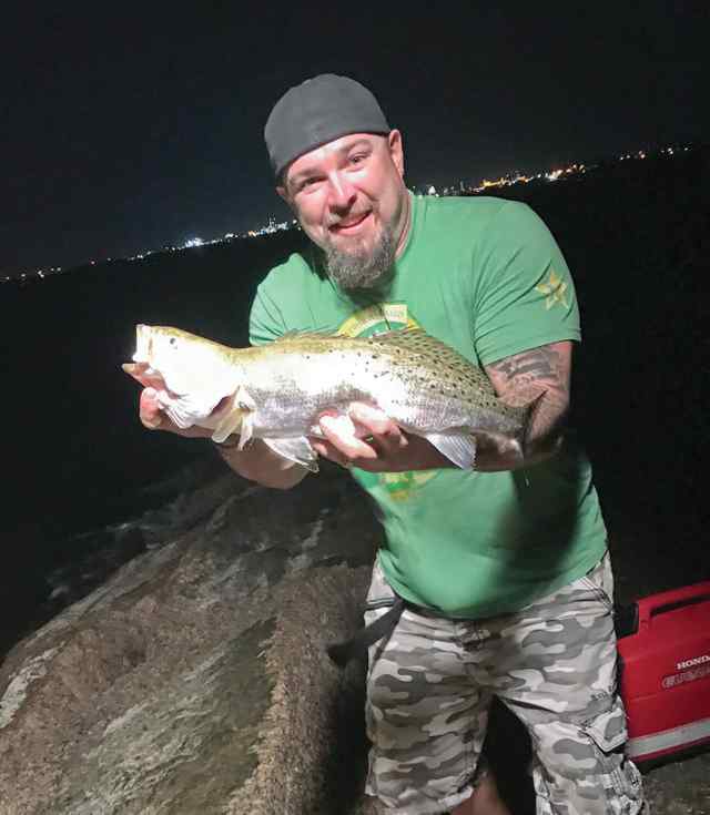 Jason Miller Surfside jetties, night fishing - 24" 4 lb seatrout
