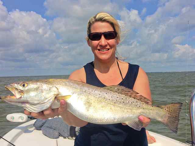 Melanie Miller East Galveston Bay - 25" personal best trout!