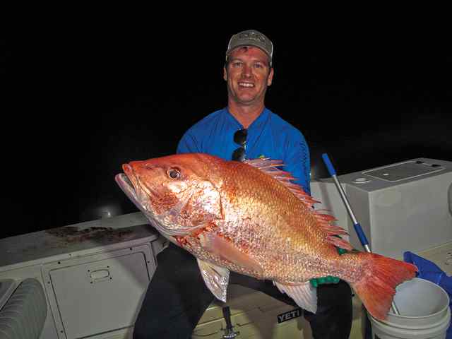 Timmy Hervey red snapper - caught on live bait 125' deep
