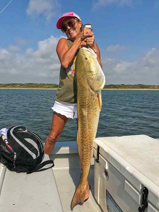 Paula Hill Baffin Bay - 49" redfish, caught near the rocky slough
