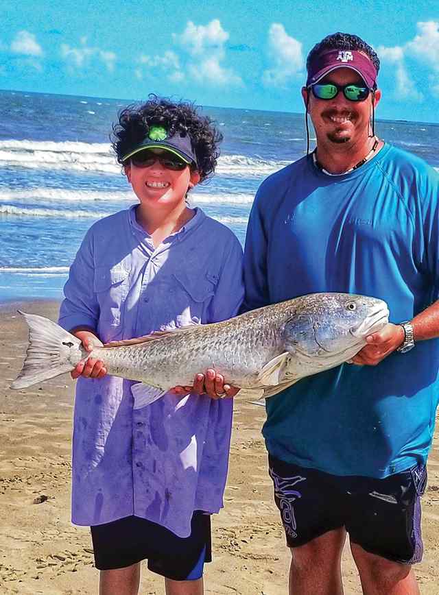 Ayden Johnson (left) Bolivar - 36.5" first redfish!