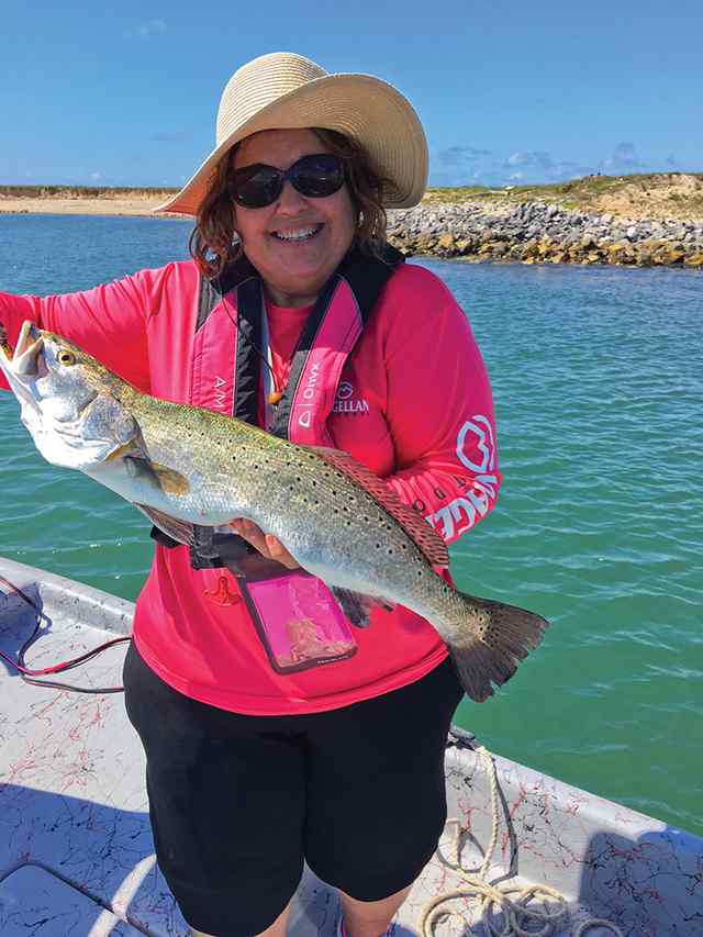 Peggye McDonald Port O'Connor - 26" first trout!
