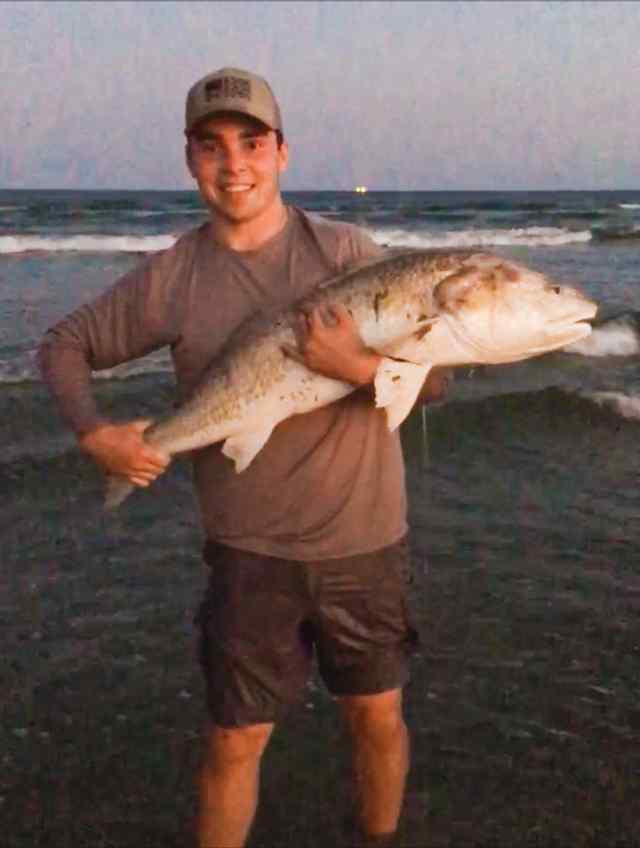 Nolan Walker Surfside Beach - first bull red!