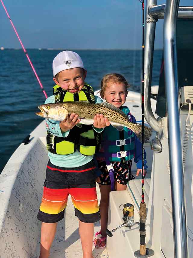 Luke Livaudais & sister, Madeline Aransas Pass - 20" personal best trout!
