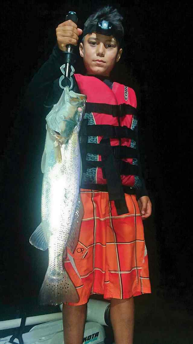 Christian Garcia Baffin Bay - 24.5" trout CPR, caught on cut skipjack