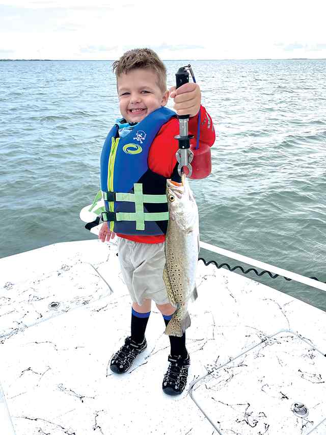 Reid Ledger Rockport - 20" trout, 2nd place with stringer of trout in the Go for Fish not Drugs Youth Game Warden Tournament in Rockport