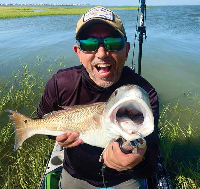 Flaco Lerma Galveston West Bay - 30" 11lb redfish, caught on ultra light gear with a custom light rod and Shimano Aldebaran reel on a chicken boy lure