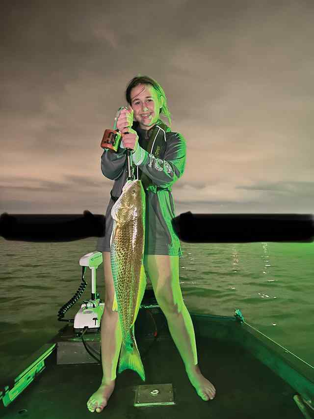 Kinsley McGhee Galveston Bay - redfish, caught on 3/4 oz rat trap