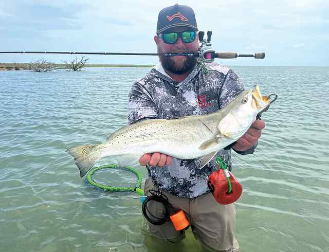 Nicholas Parr Mesquite Bay - 25" 5# trout, caught on a Coastal Brew 5" dart