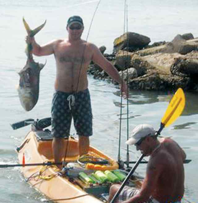 Jake Ratcliff Mosquito Island40lb shark-bitten jack