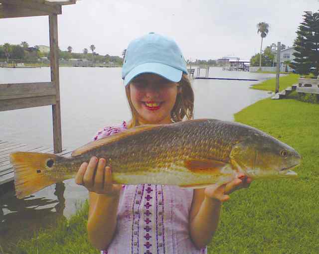 Kylee Thompson Hog Island22&quot; first redfish!