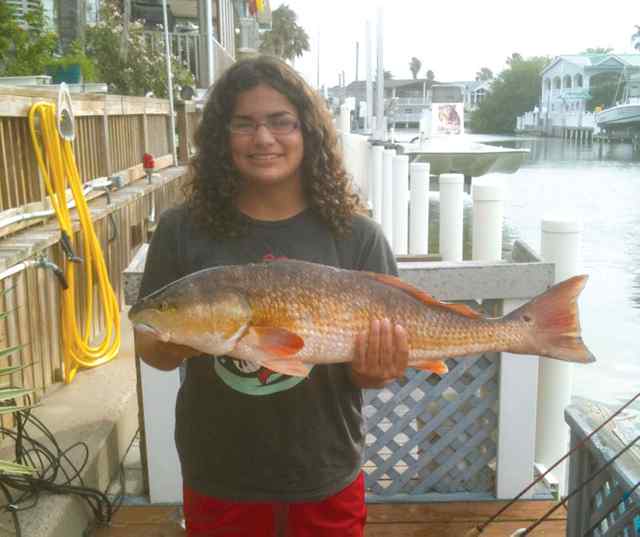 Marisa Bravo Port Isabel29&quot; first redfish!