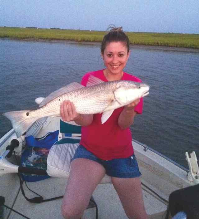 Jessie Jennings Surfside27.5&quot; first redfish!