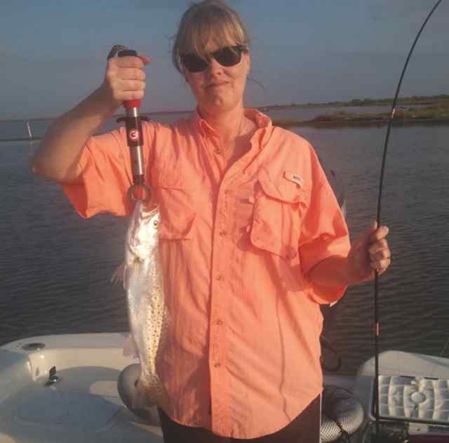 Dani Powers East Matagorda16.5&quot; first keeper trout!