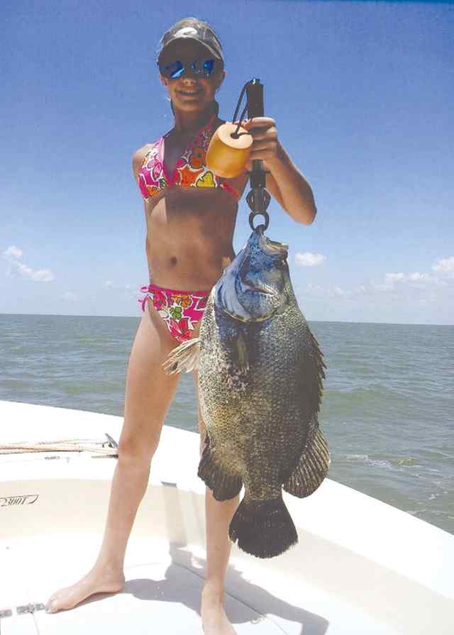 Madison O'Neil Matagorda Bay13lb first tripletail!