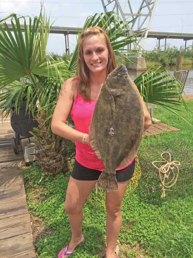 Tammy Demars Sabine Lake26&quot; 7.5 lb flounder