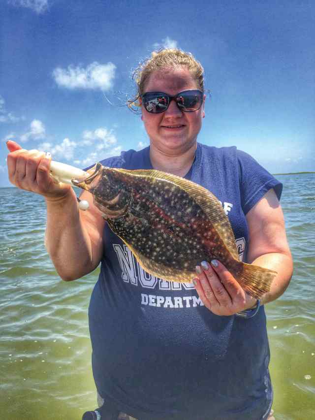 Heather Ferguson Port O'Connor17&quot; first flounder!