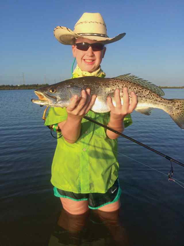 Ryder Krivan Galveston West Bay wade fishingtrout