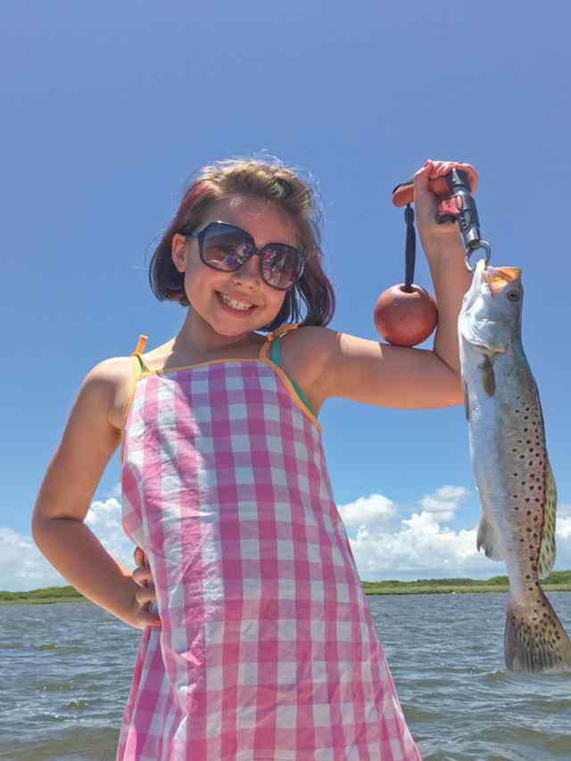 Claire James Upper Laguna Madre17&quot; first trout!