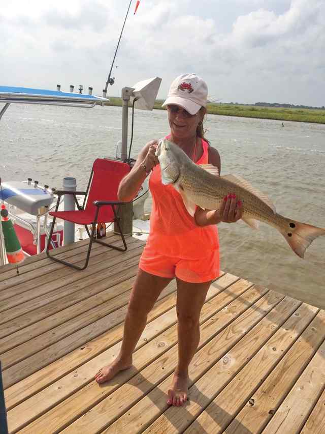 Brenda Engelhardt Sargent on Cane Creek - 27" redfish
