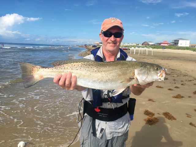 Bradley Johnson Surfside Beach - 27.5" speckled trout, caught in the surf