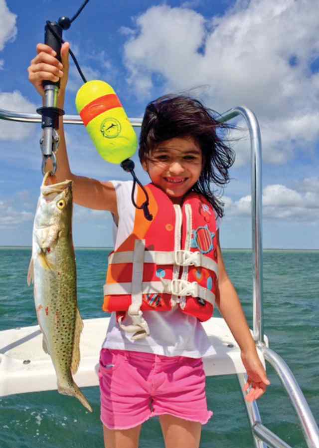 Ella Molina South Padre - 20" trout, caught on an artificial lure