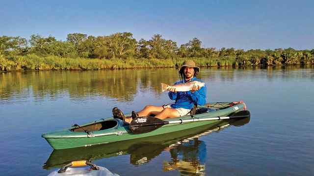 Devin Sadler Lavaca Bay - first kayak redfish! caught on a topwater