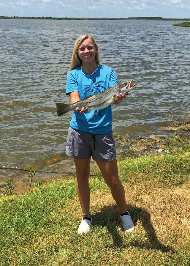 Cameron Bilderback West Galveston Beach - trout, first time saltwater fishing!