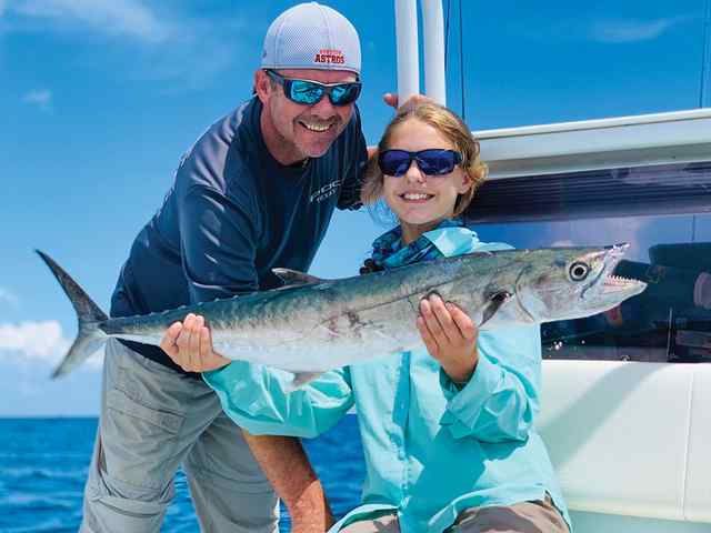 Quentin & Isabelle Means Port O'Connor - first kingfish! Caught on a daddy-daughter trip.