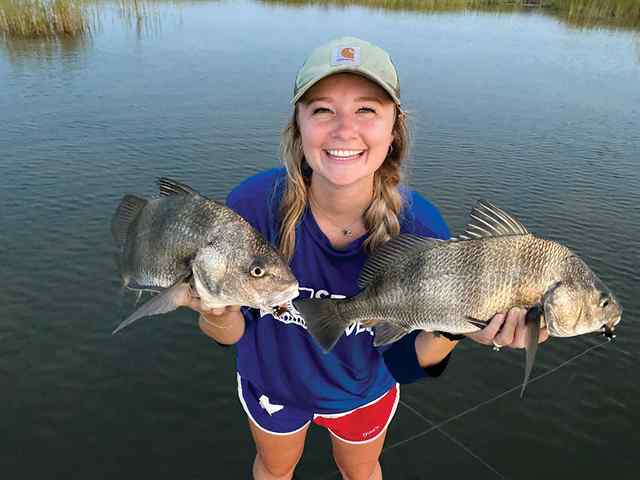 Lindy Cummings Shamrock Island (Port Aransas) - 23" black drum, caught on a fly rod