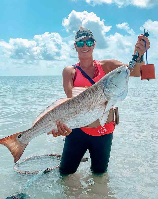 Caitlin Griffin Port O'Connor - 33" personal best red! Caught on a downsouth lure