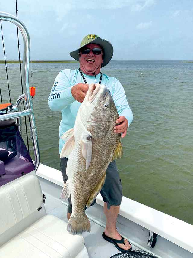 Junior Kotara Aransas Pass - black drum CPR, caught on a little bitty shrimp