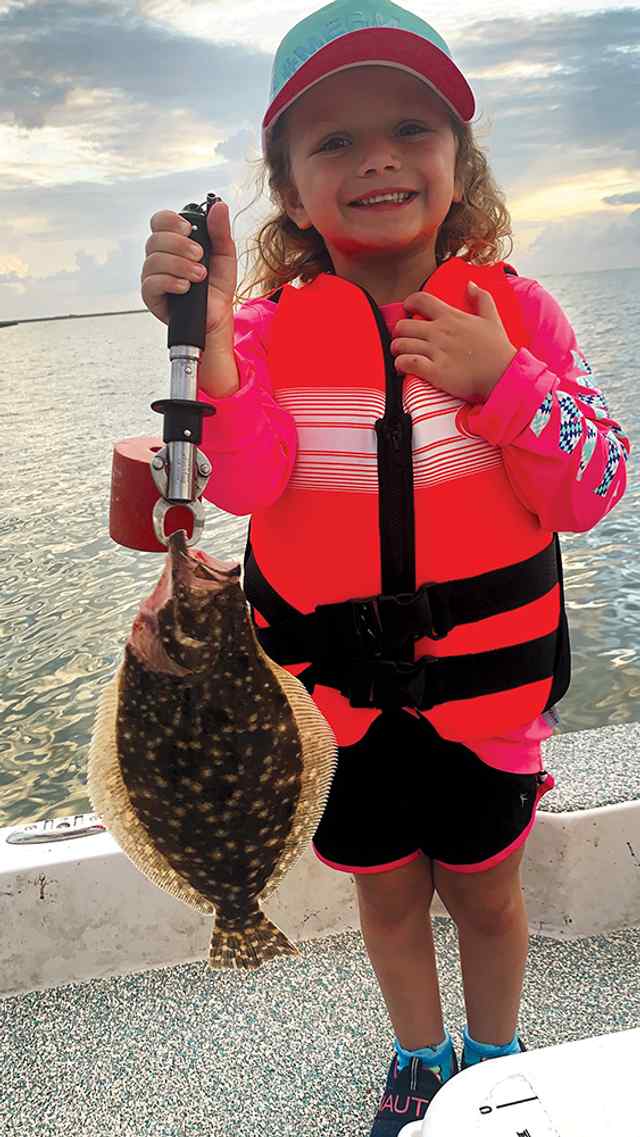 MaKenzie Pittman West Galveston Bay - first flounder! CPR