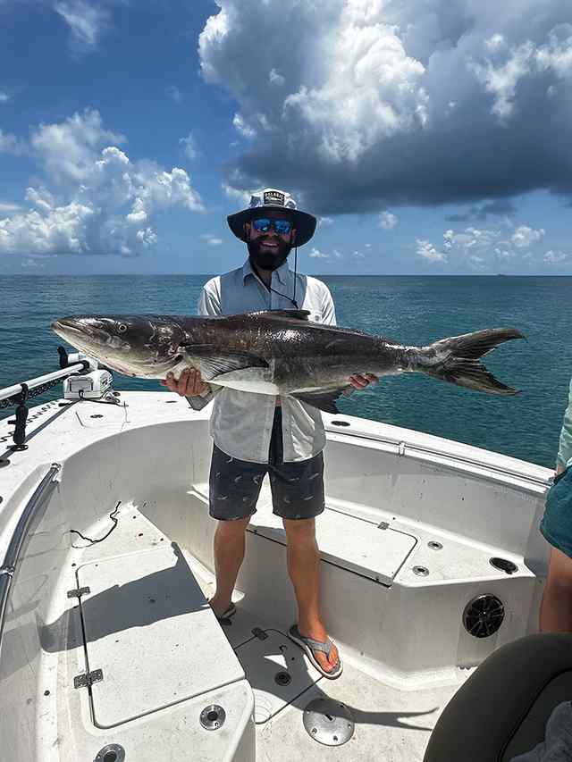 Joe Cress 30 miles out from Freeport - 63" 70 lb cobia