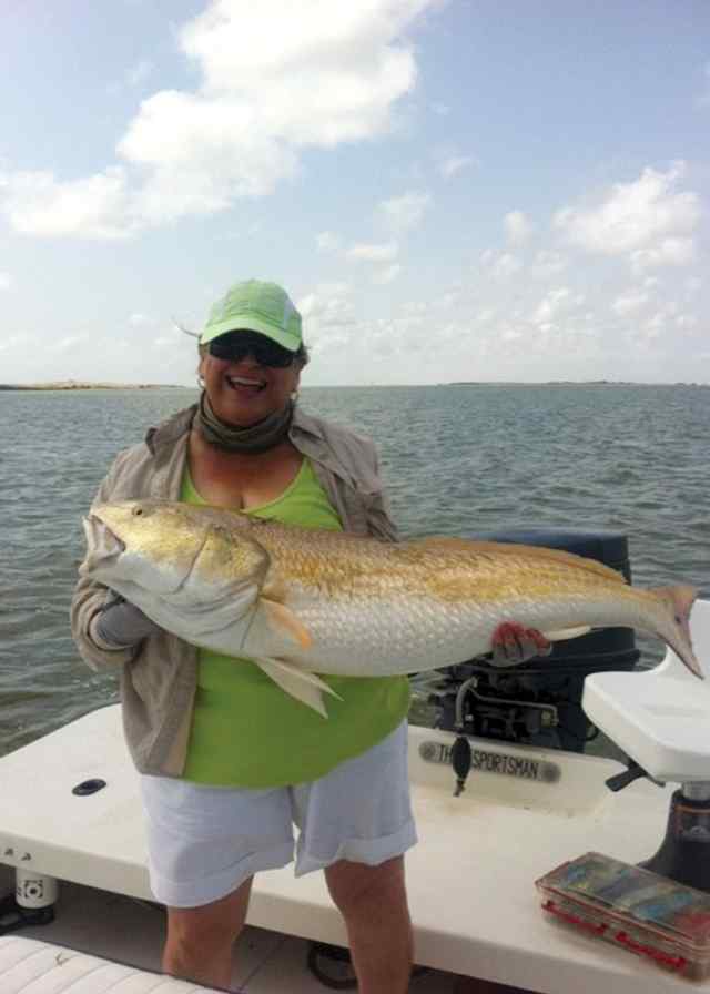 Neida Ruth Grantland Arroyo City, Lower Laguna Madre, - 4" redfish, caught on artificial bait