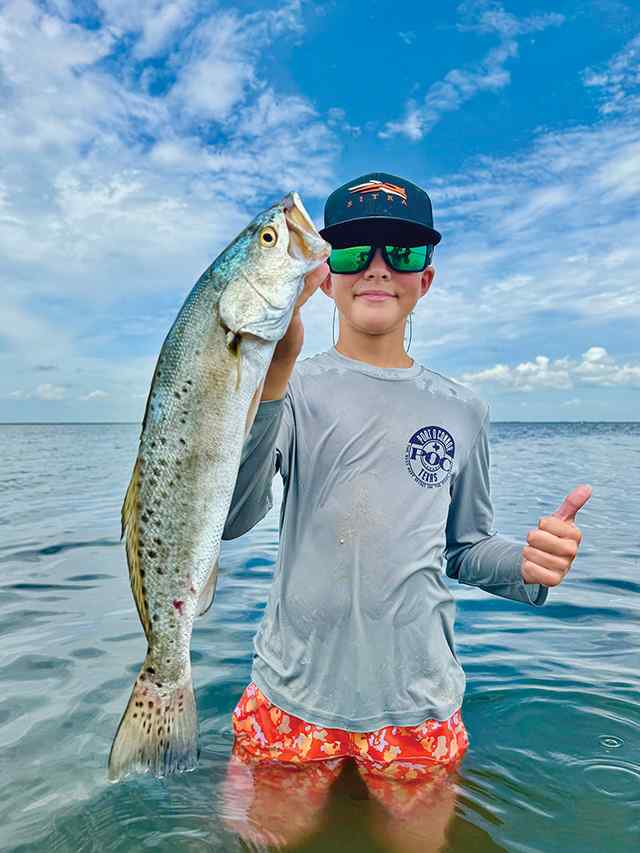 Connor Causey Upper Laguna Madre - trout, caught on Down South Lure purple reign