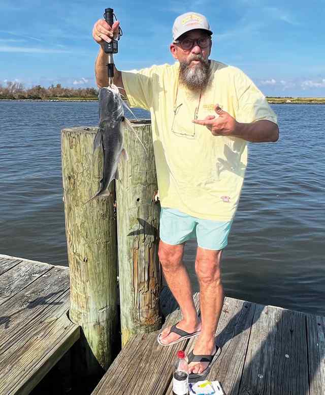 Keith Mercado Grand Isle, LA - 3 lb gafftop, caught on a hot pink lure
