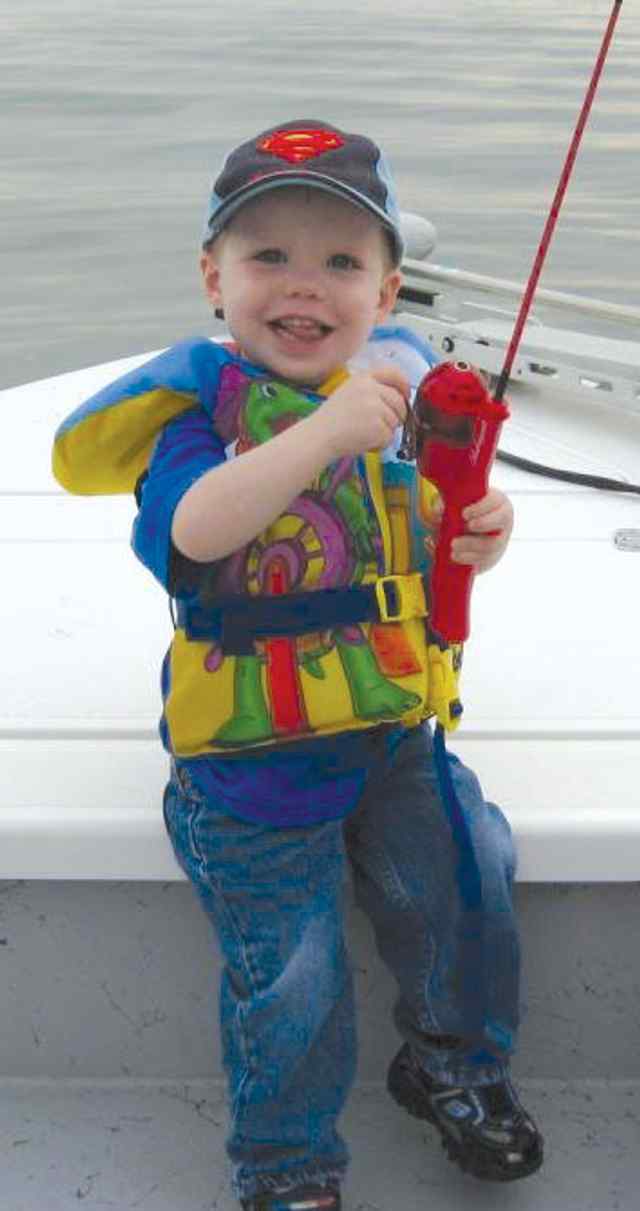 Owen Townsend waiting on his first bite