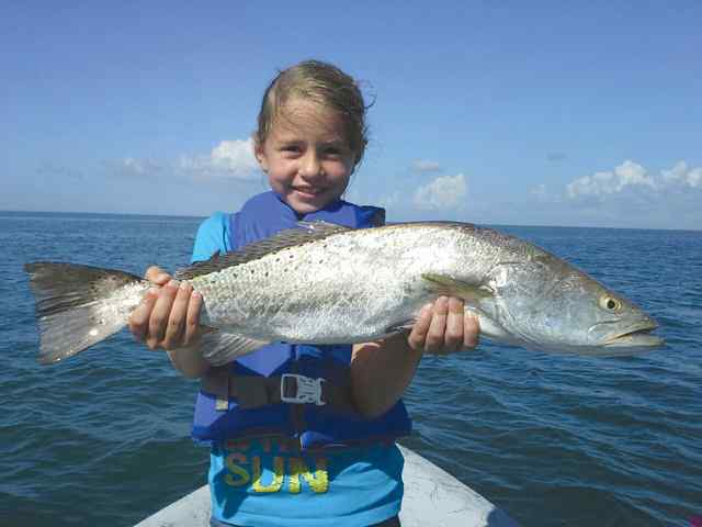 Madyson Blythe Port O'Connor27&quot; 5.5lb trout, first saltwater catch!