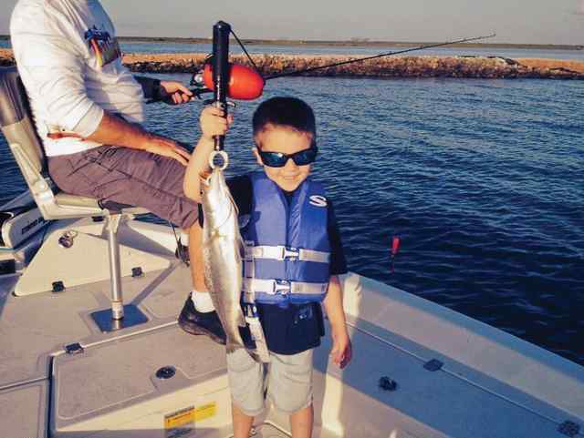 Steven Clayton *Took my grandson out for his first time on a boat and on salt water. He
 thought fresh water was the only way to go since his dad fishes fresh 
water, I think he has different thoughts now.Trinity Bayfirst trout!