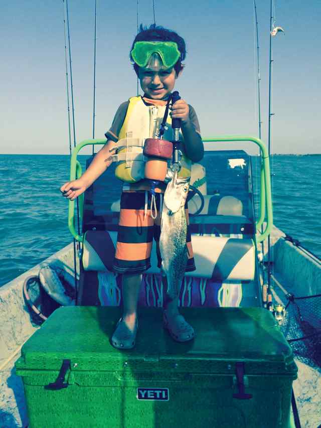 Dallas Cruz Port O'Connor18&quot; first trout!