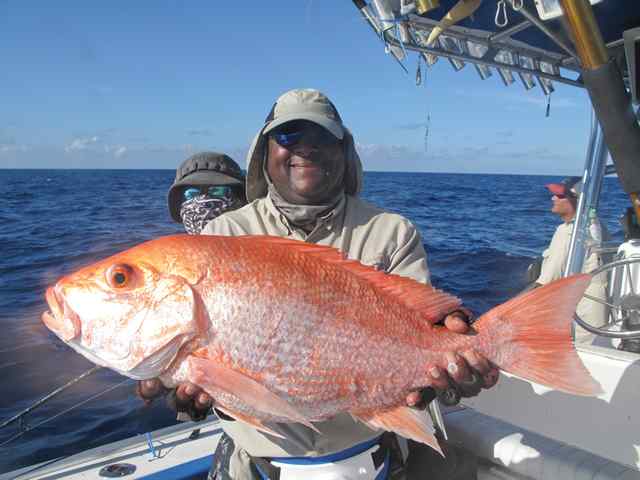 Dexter Polk Fish &amp; Fun IIred snapper, caught on four leaf clover cut bait 80'
