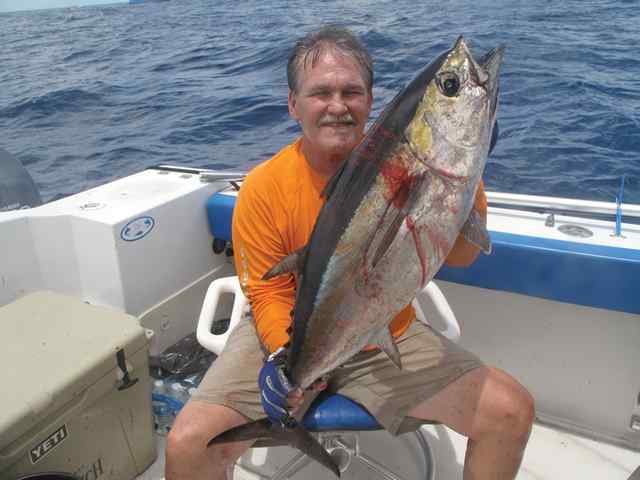 CW Raetzsch Ranzel Rock, Fish &amp; Fun IIblackfin tuna, caught trolling - black bait lures