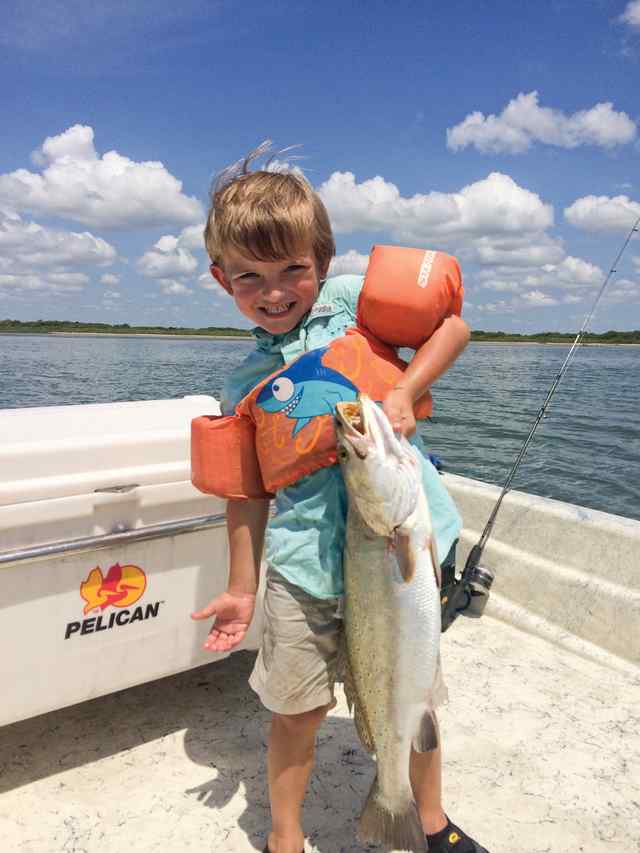 Brody Wiginton Copano Bay - 25.5" first large trout! Caught on live mullet