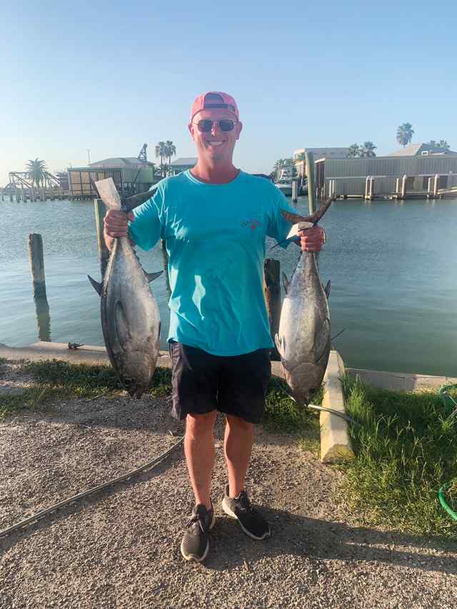 Justin Mayes 30 miles into the Gulf from Port Aransas - 18.5 lb blackfin tuna